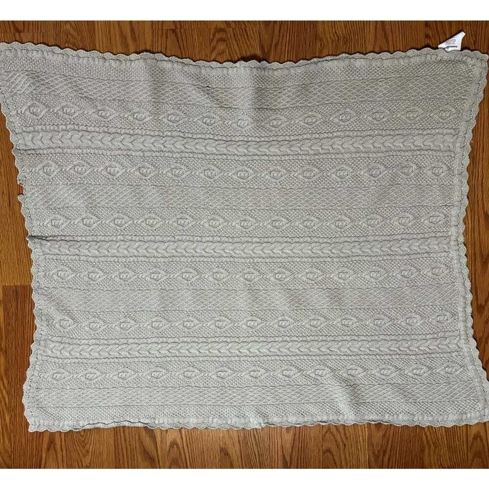 Babies R Us Brown Cable Knit Baby Blanket Cotton Ruffle Trim Geoffrey 2013